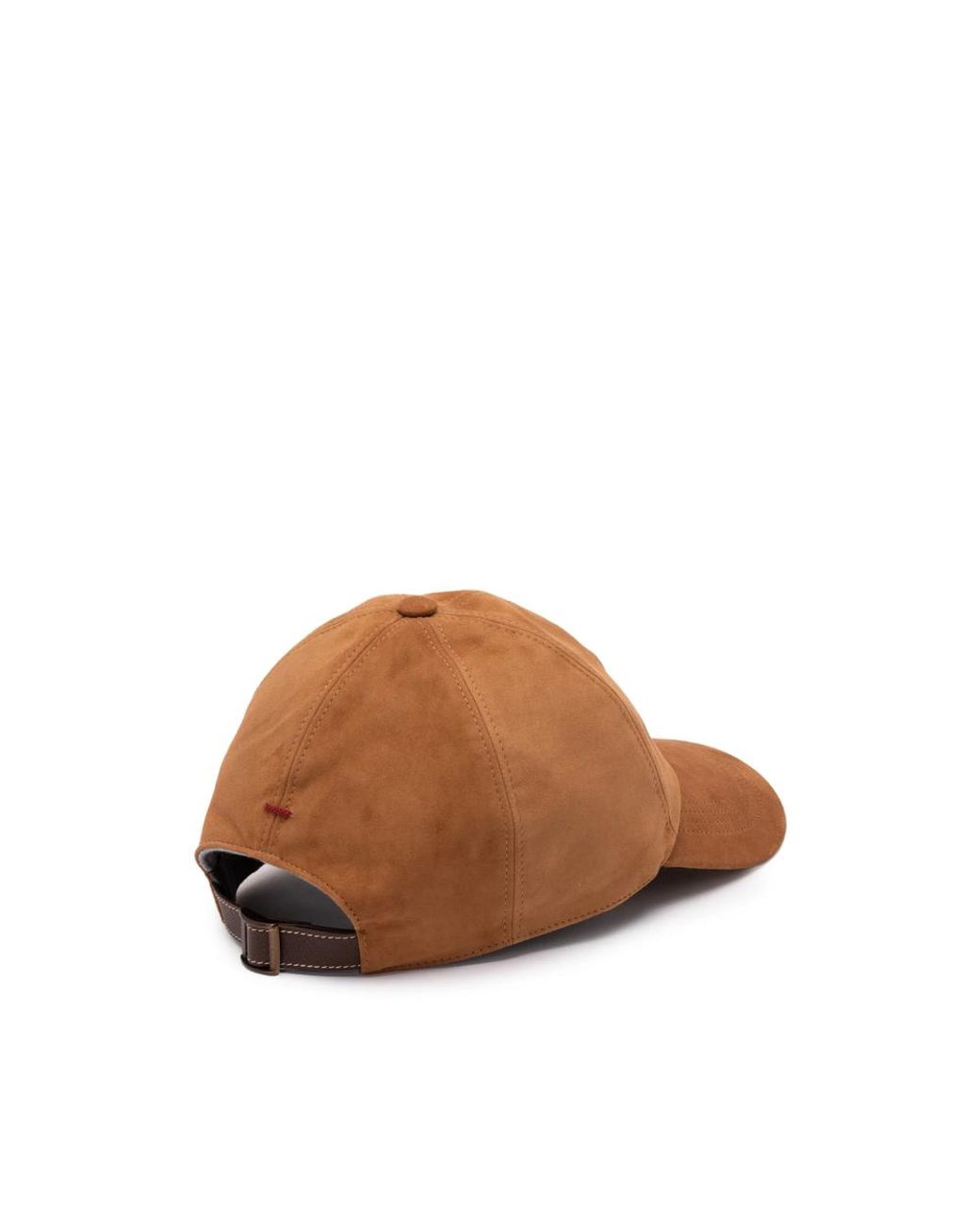 Brunello Cucinelli Brown Suede Baseball Cap With Embroidered Logo for men