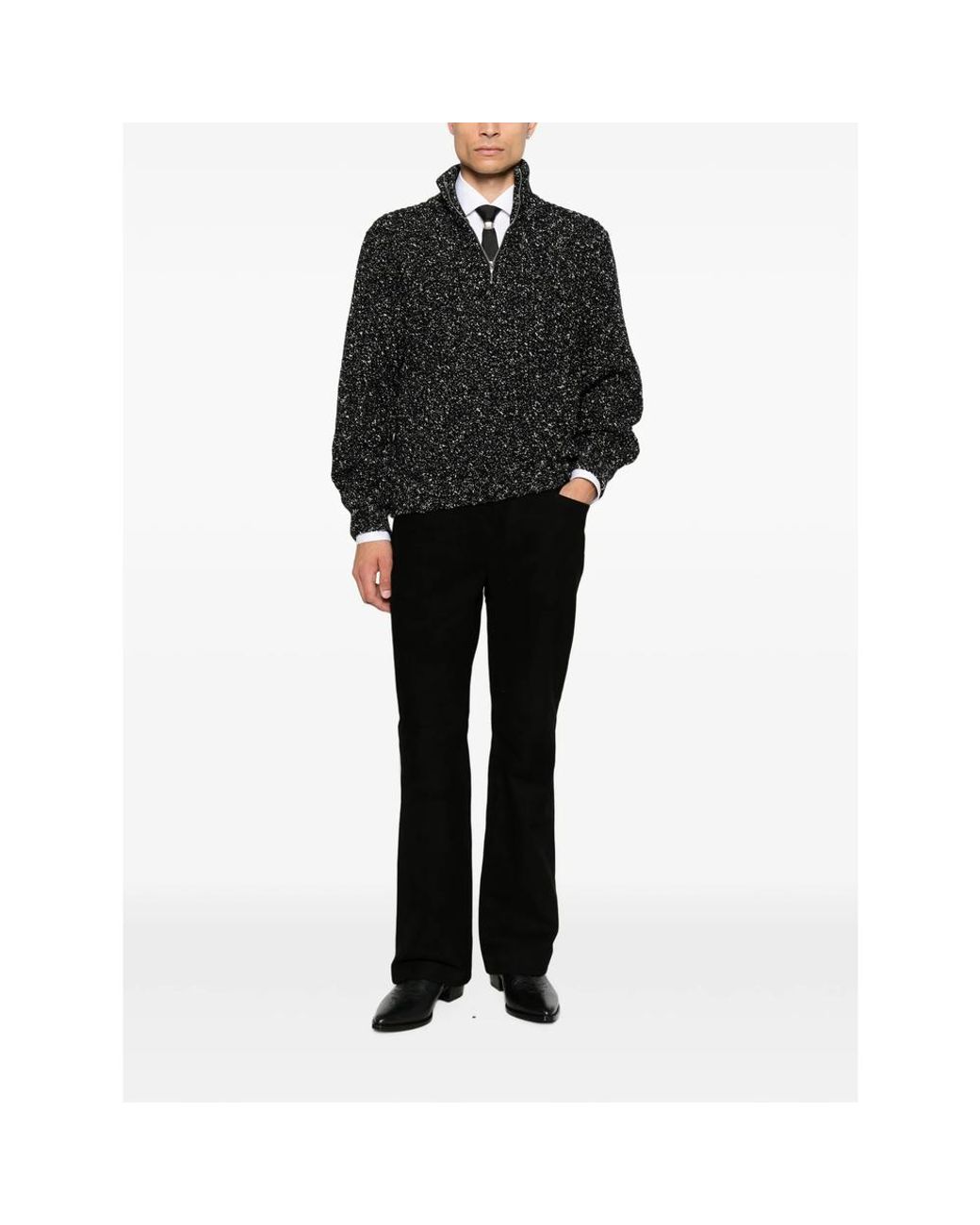 Ernest W. Baker Black Suede Flared Trousers for men