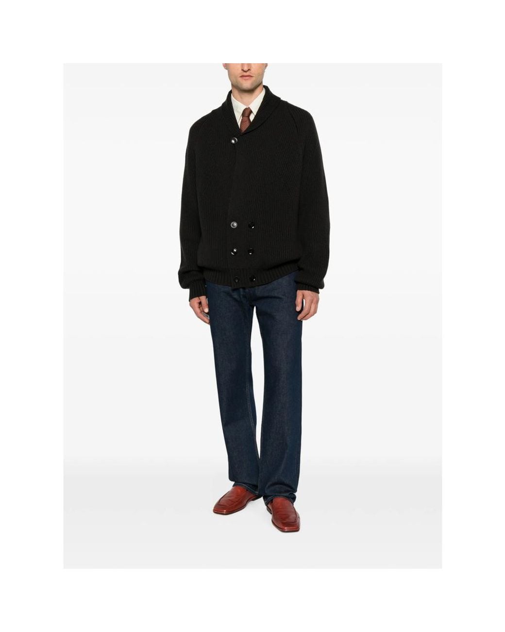 7 For All Mankind Blue Contrast-Stitch Straight-Leg Jeans for men