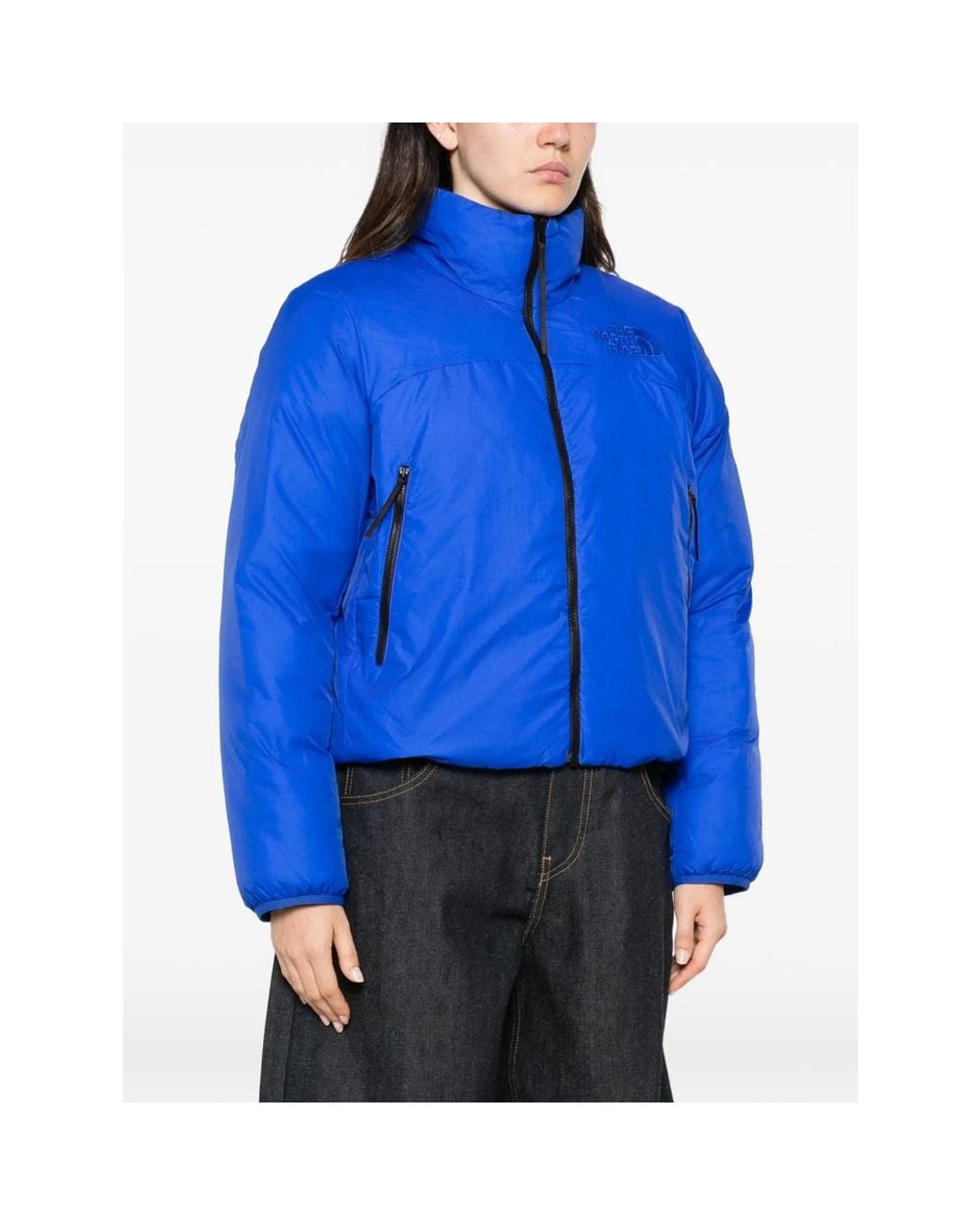 The North Face Blue Logo-Embroidered Puffer Jacket