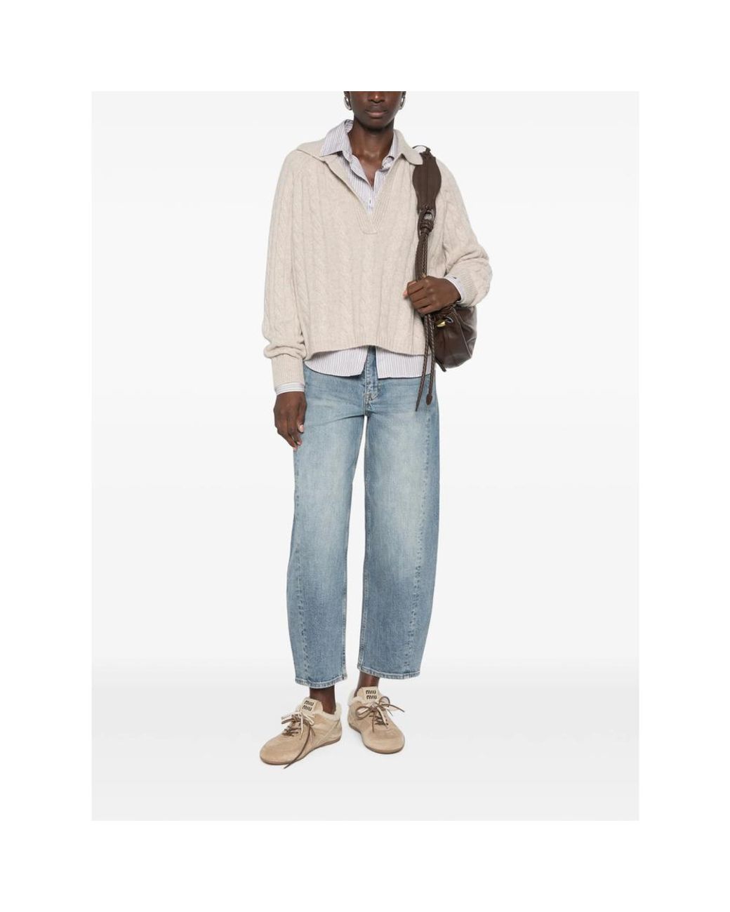 Kujten Natural Cable-Knit Sweater