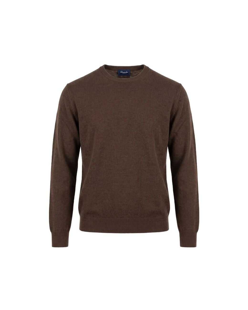 Drumohr Brown Crew-Neck Wool Sweater for men