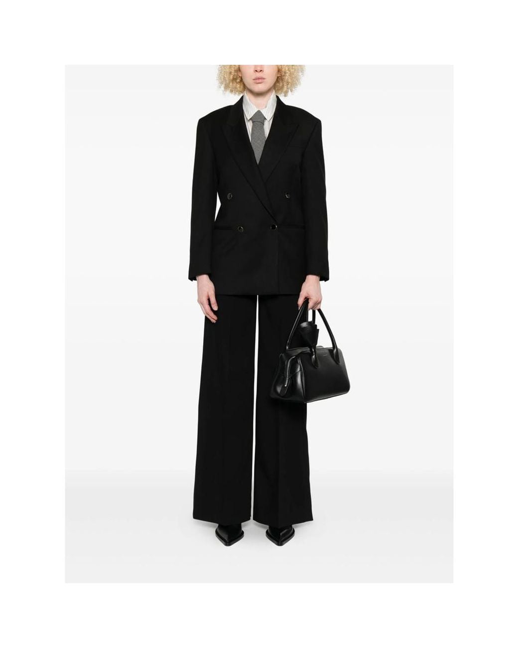 Eraldo Black Double-Breasted Blazer