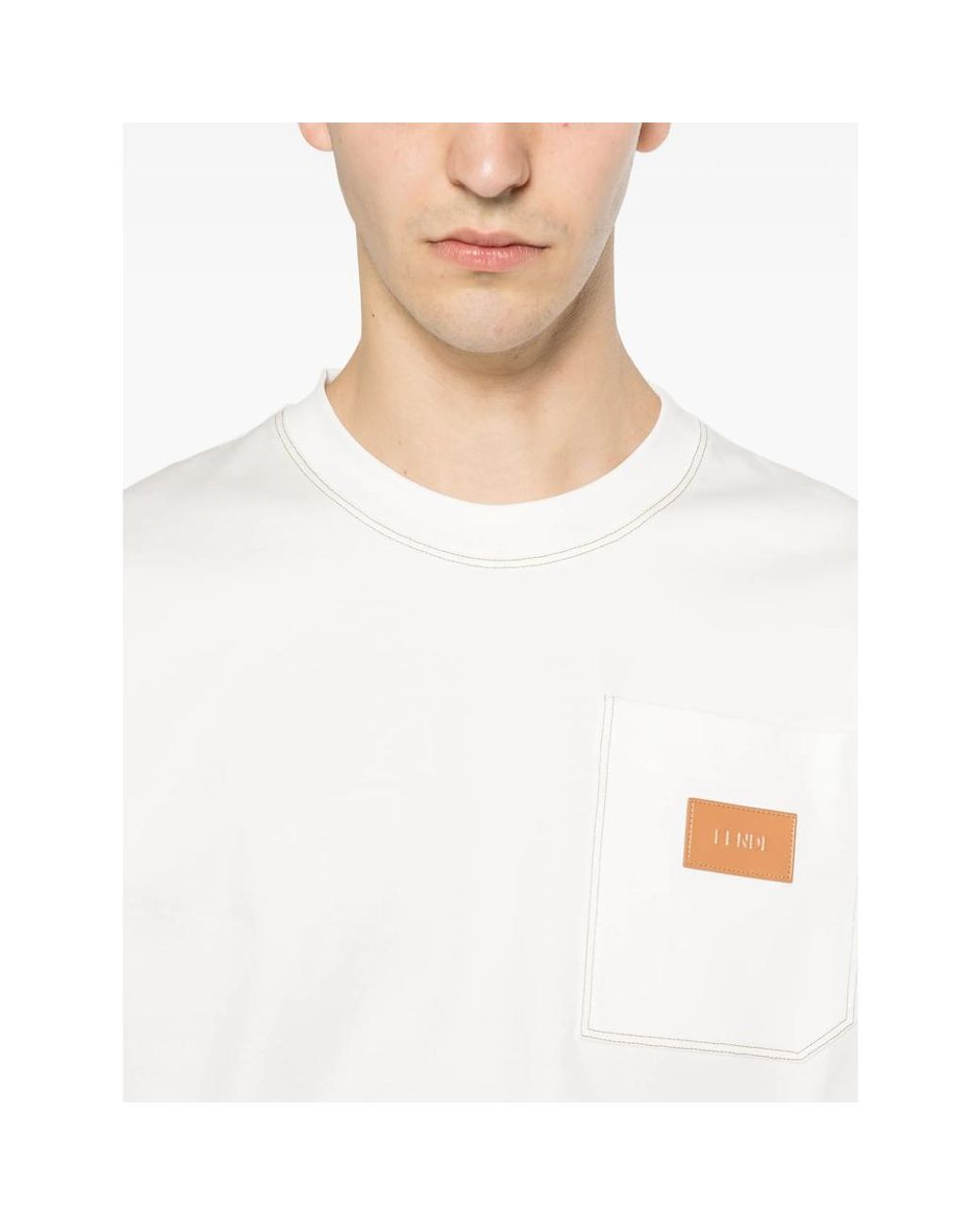 Fendi White T-Shirts & Vests for men