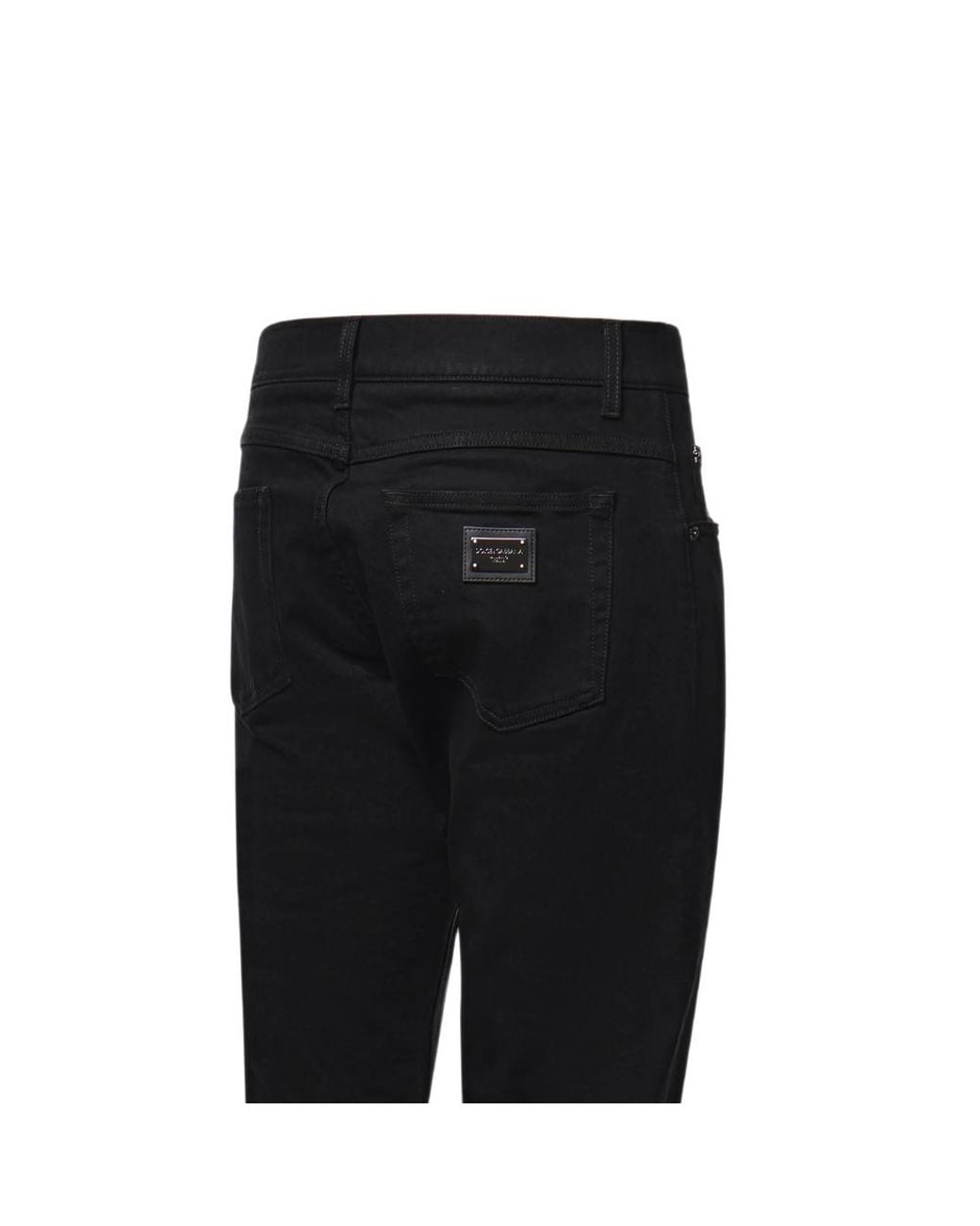 Dolce & Gabbana Black Logo-Plaque Jeans for men