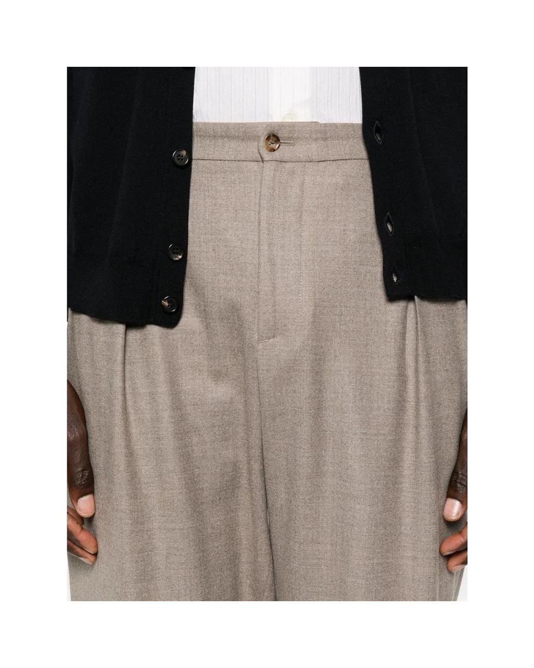 Briglia 1949 Gray Pleated Tapered Trousers for men