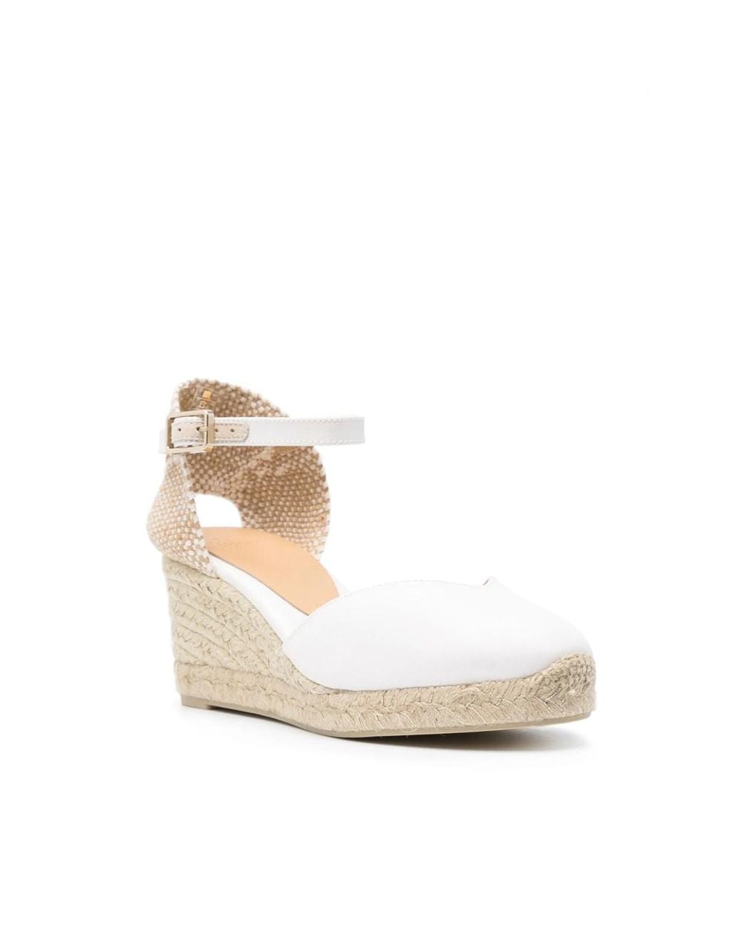 Castaner Natural Almond Toe Cut-Out Detail Wedge Shoes