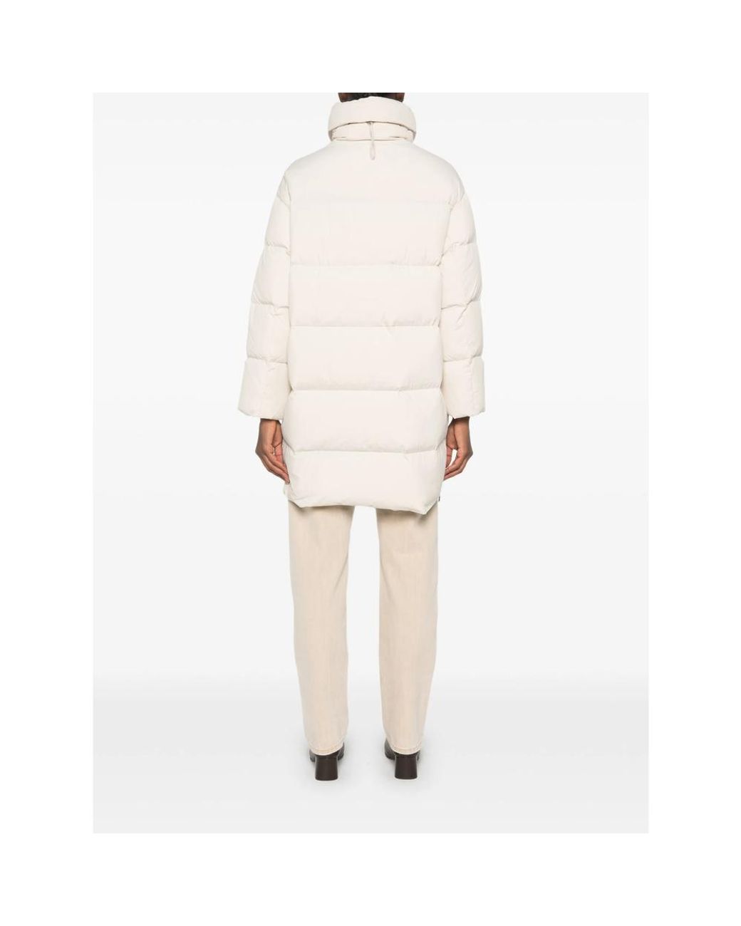 DUNO White Quilted High-Neck Coat