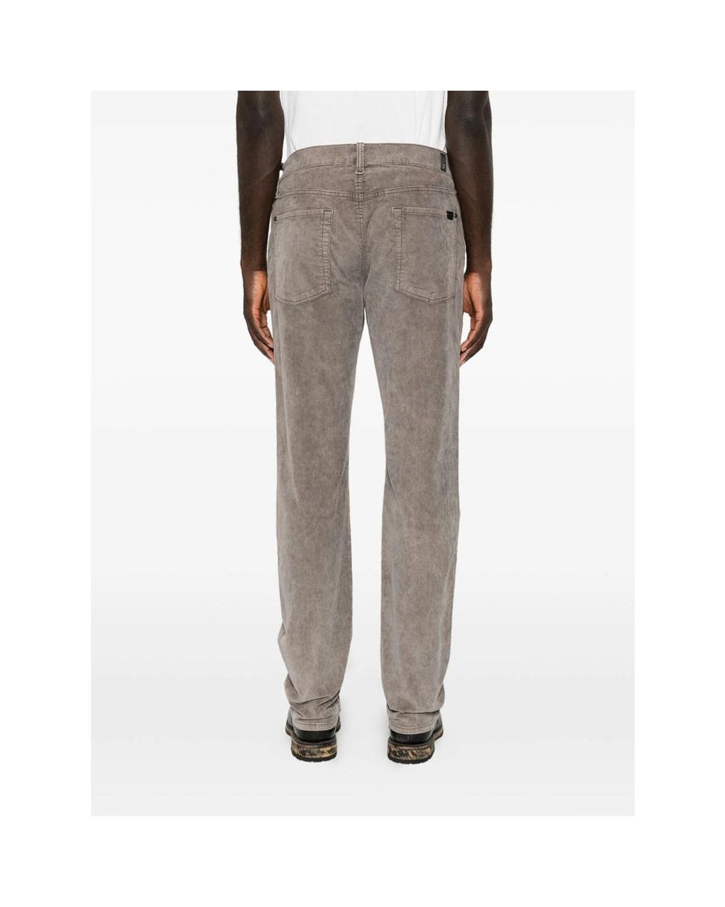 7 For All Mankind Gray The Straight Corduroy Trousers for men