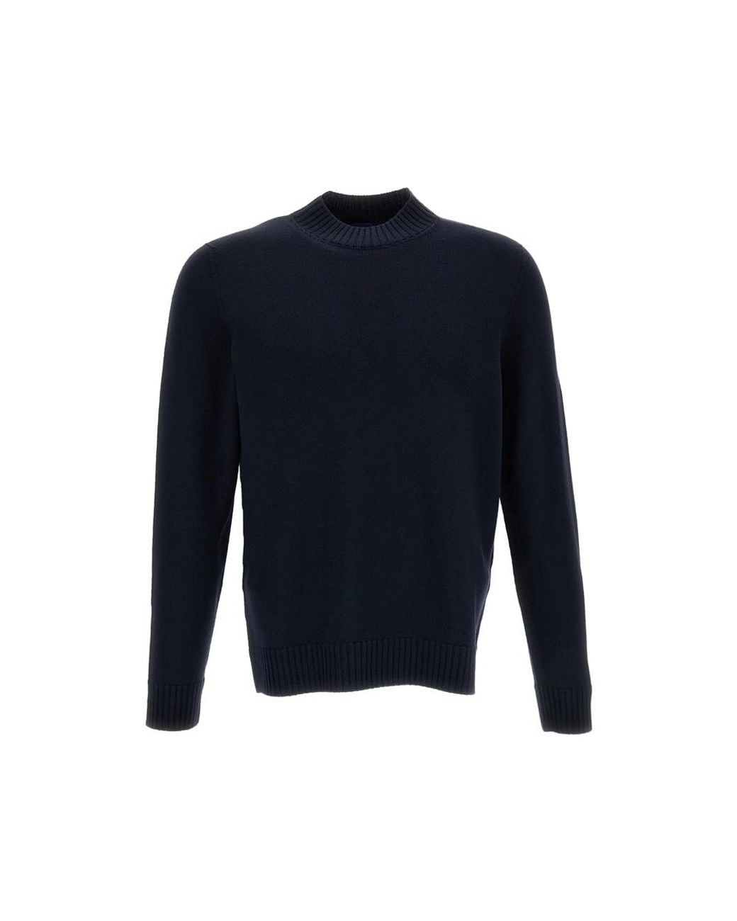 Drumohr Blue Merino Wool Sweater for men