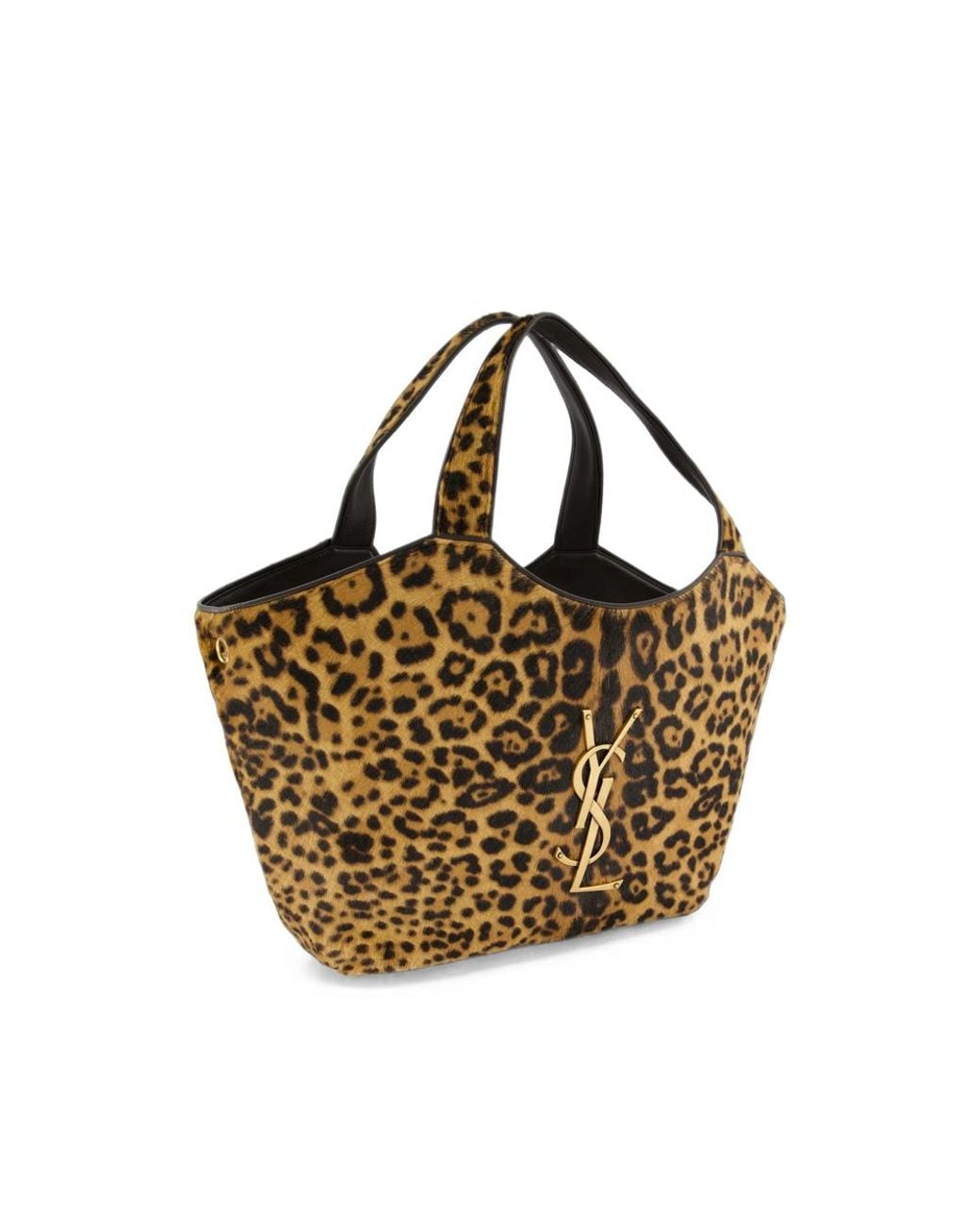 Saint Laurent Brown Medium Icare Leopard-Print Tote Bag