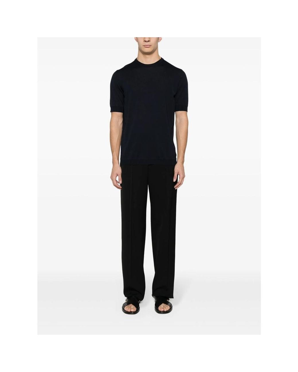 GOES BOTANICAL Black Fine-Knit Merino Wool Top for men