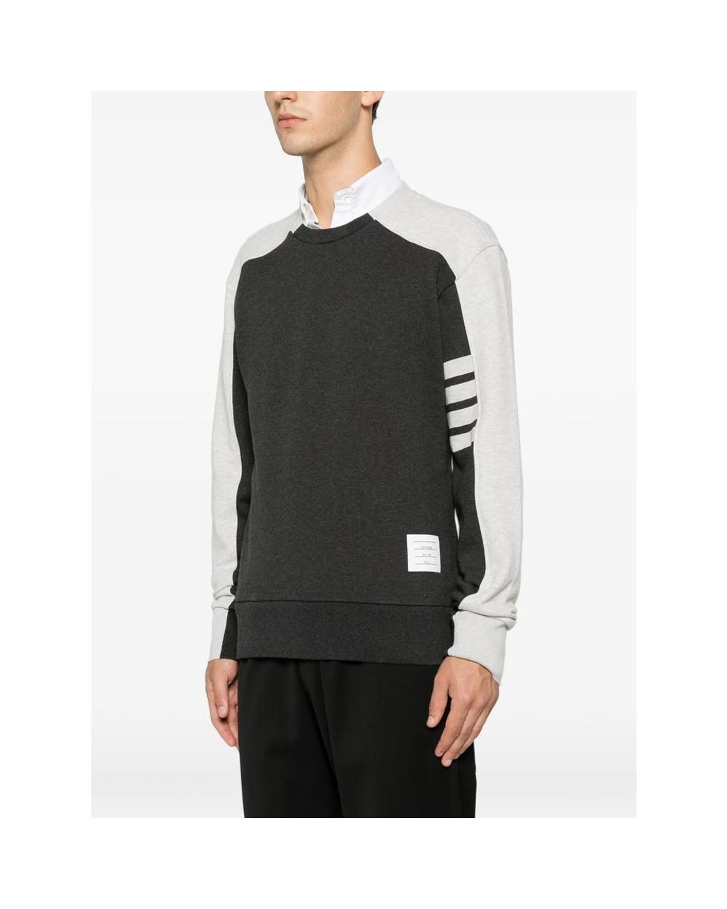 Thom Browne Black Long-Sleeves Sweatshirt for men