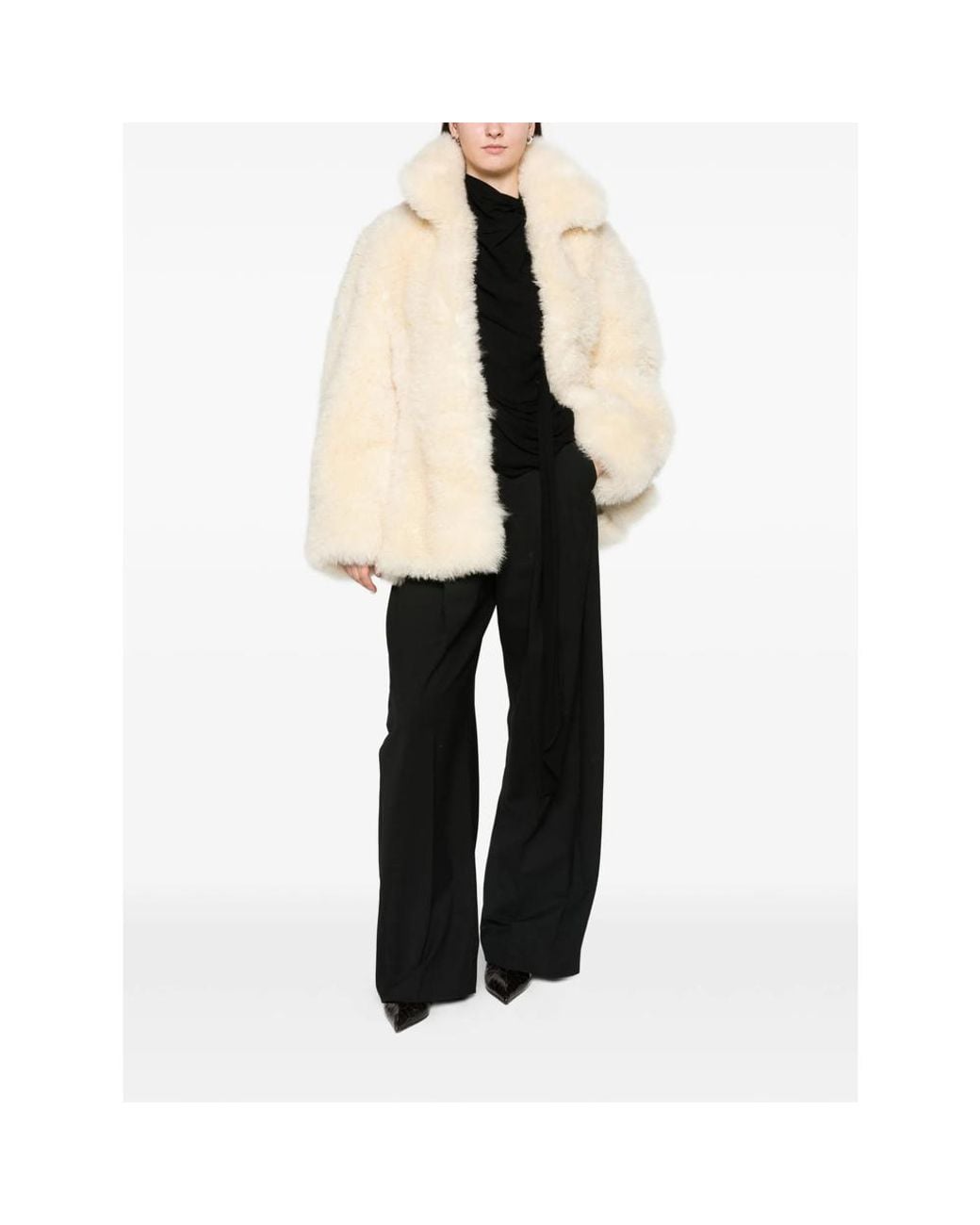 DUCIE Natural Maeve Shearling Jacket