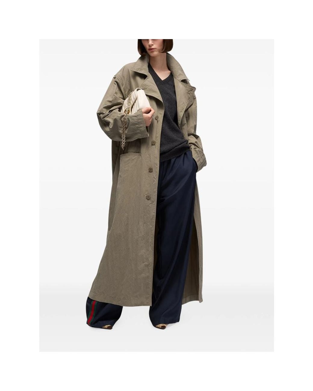 Gucci Natural Notched-Lapel Single-Breasted Coat