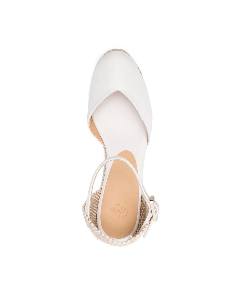 Castaner Natural Almond Toe Cut-Out Detail Wedge Shoes