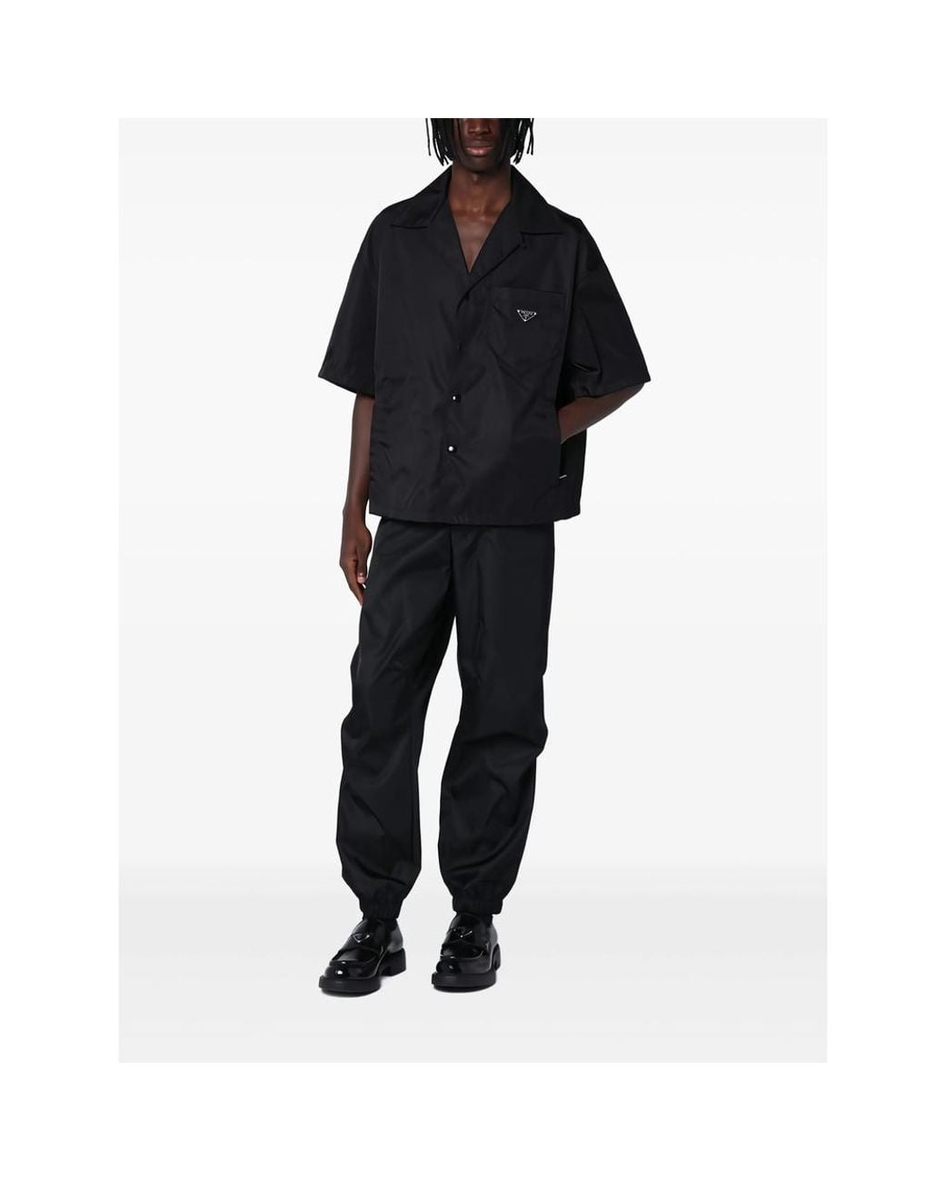 Prada Black Re-Nylon Short-Sleeved Shirt for men