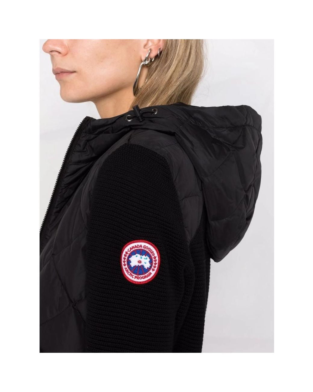 Canada Goose Black Hybridge Padded Knitted Hoodie