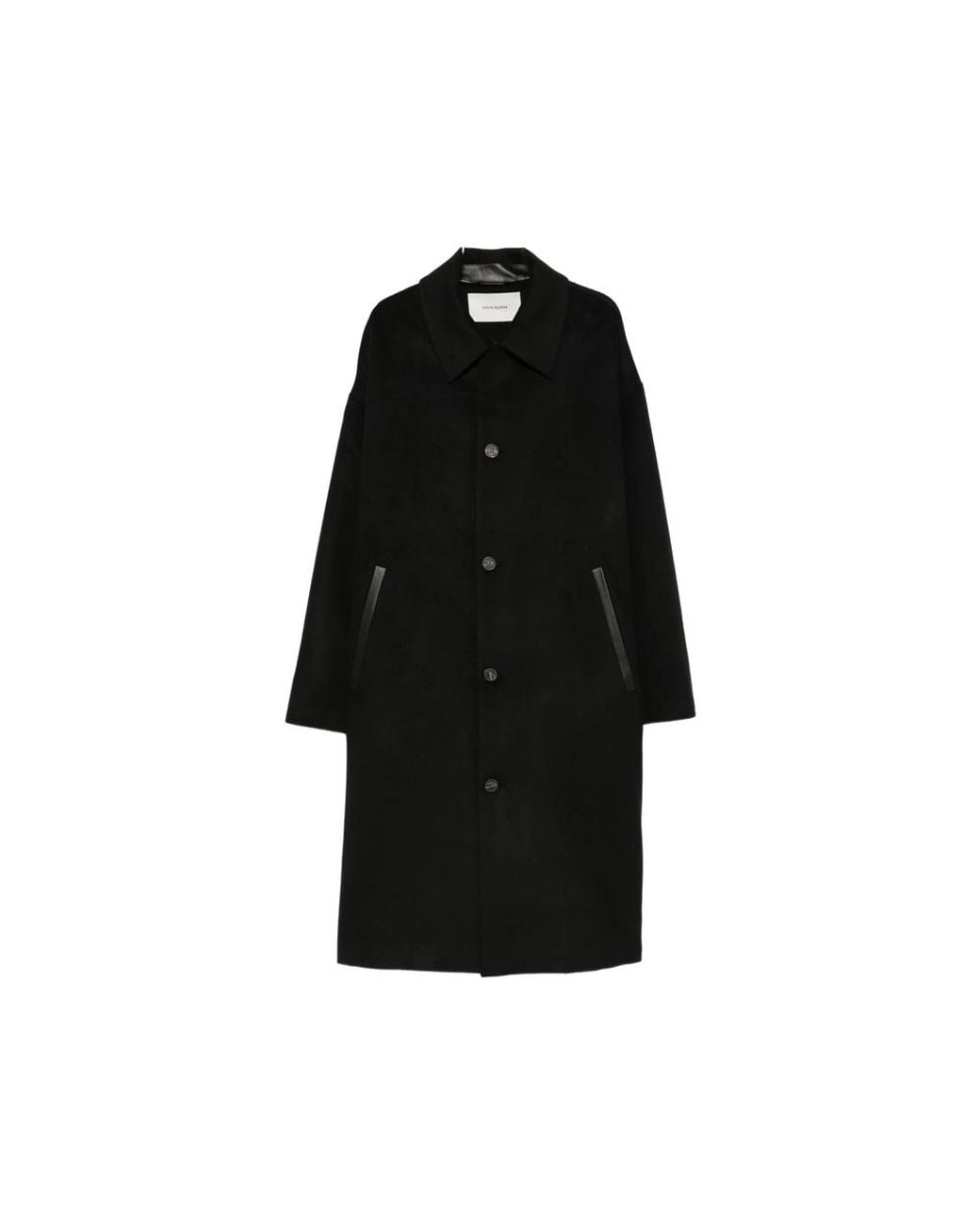 Entire studios Black Single-Breasted Wool Coat