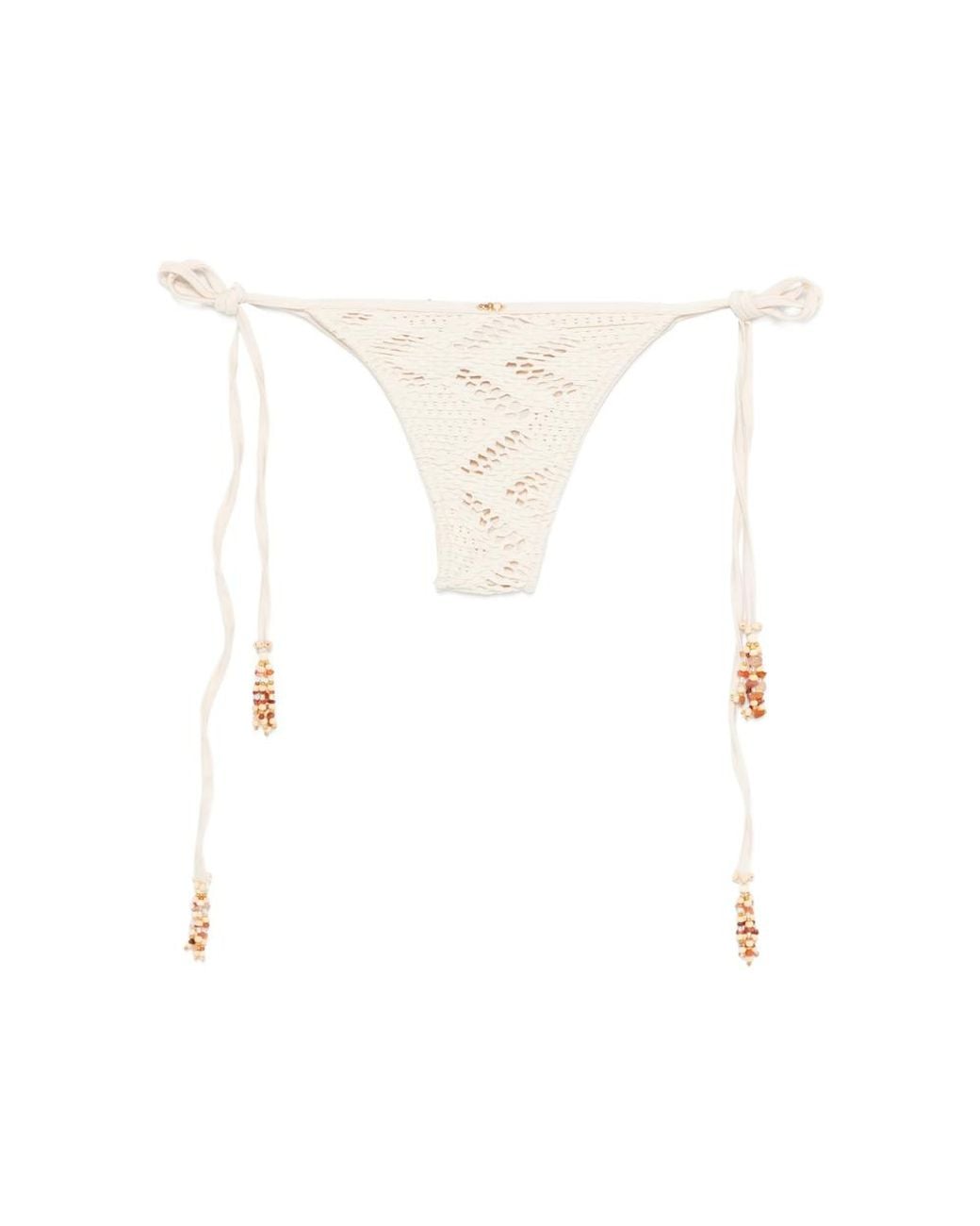 PATBO White Beachwear With Beaded Embellishment