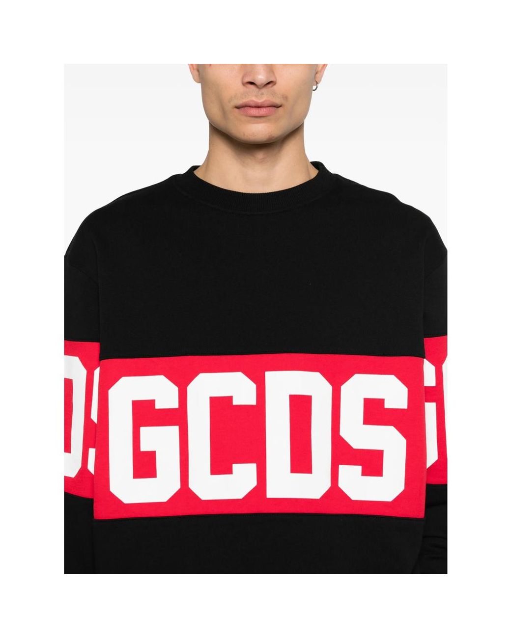 Gcds Black Logo Crew-Neck Sweater for men