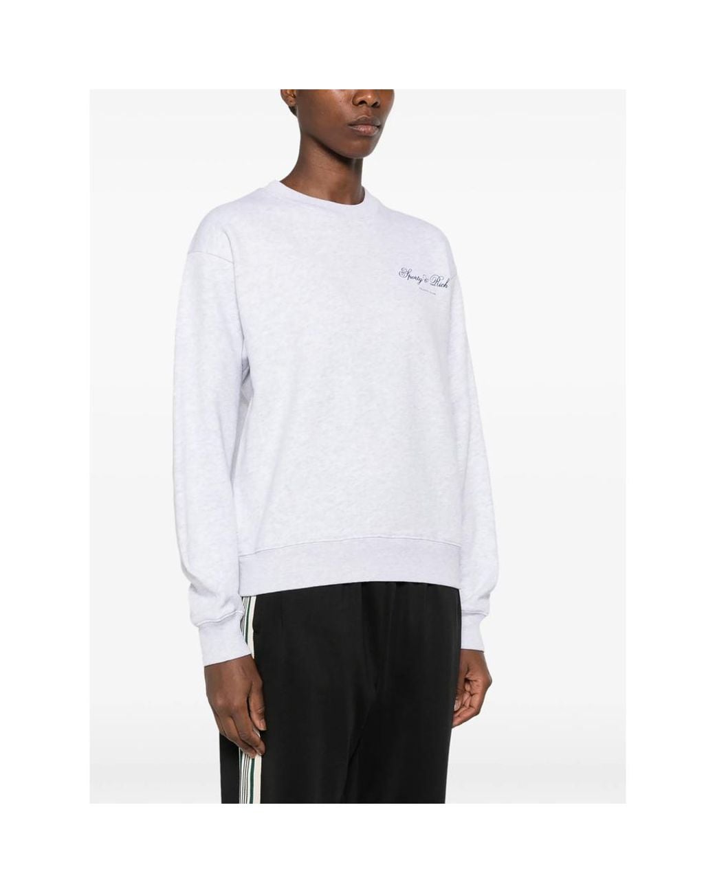 Sporty & Rich White Logo-Print Sweatshirt