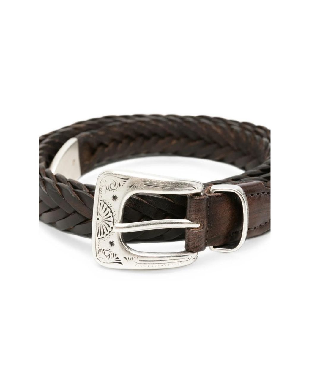 Eraldo Brown Braided Leather Belt for men