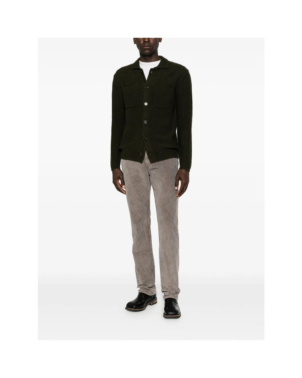 7 For All Mankind Gray The Straight Corduroy Trousers for men