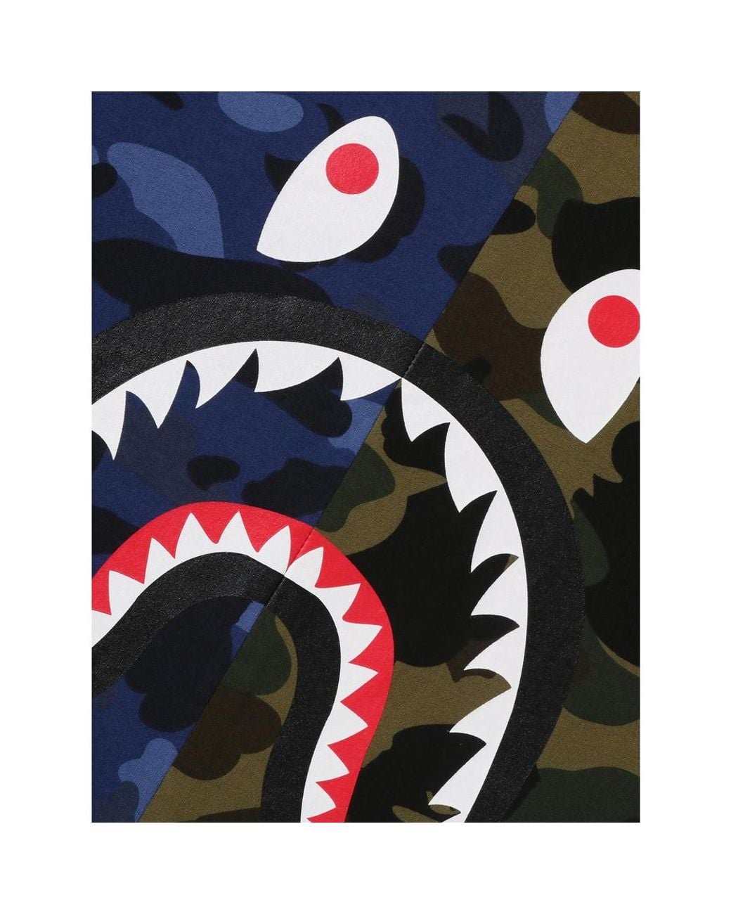 A Bathing Ape Blue T-Shirt Shark Motif for men