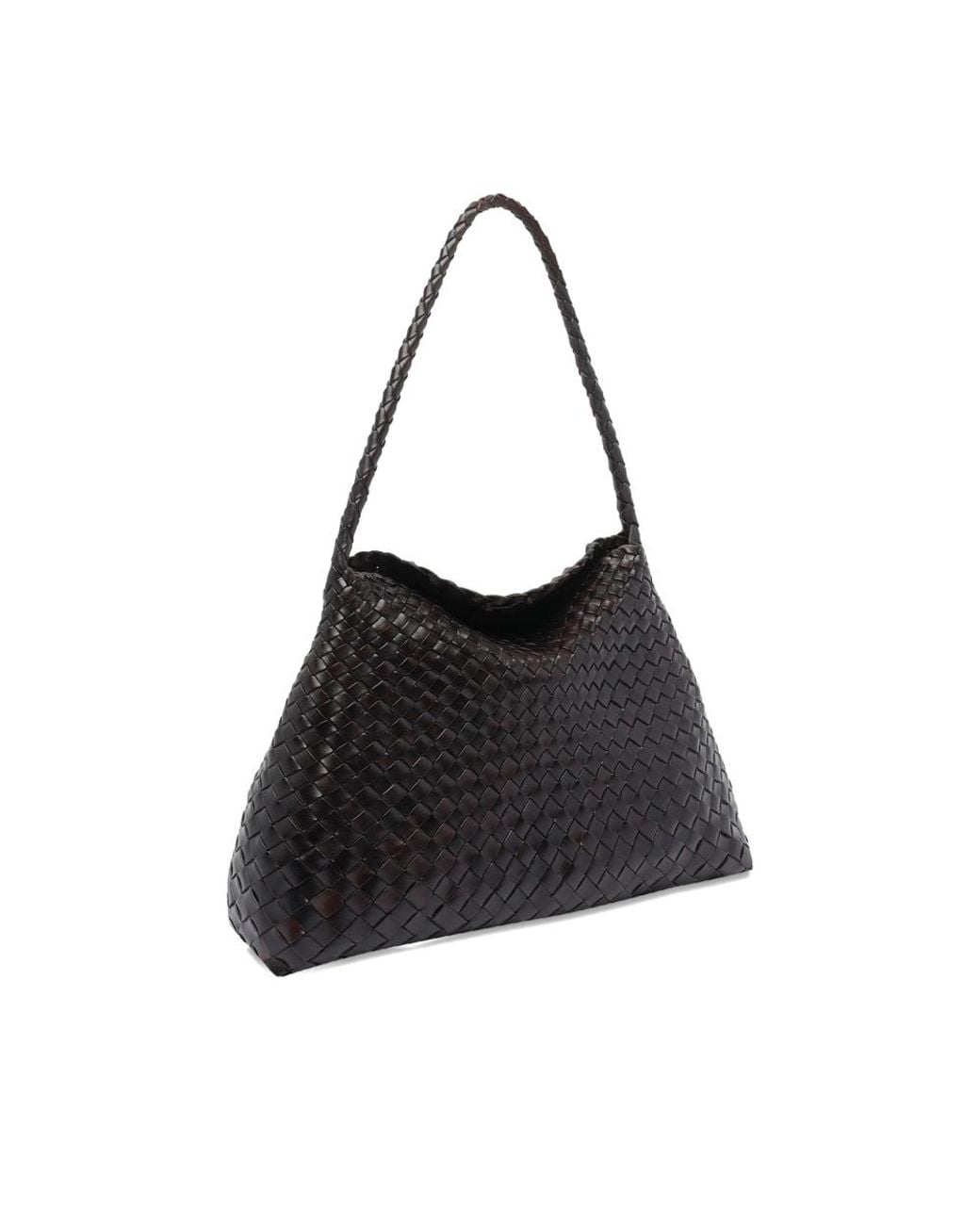 Dragon Diffusion Black Santa Maria Woven Leather Tote Bag