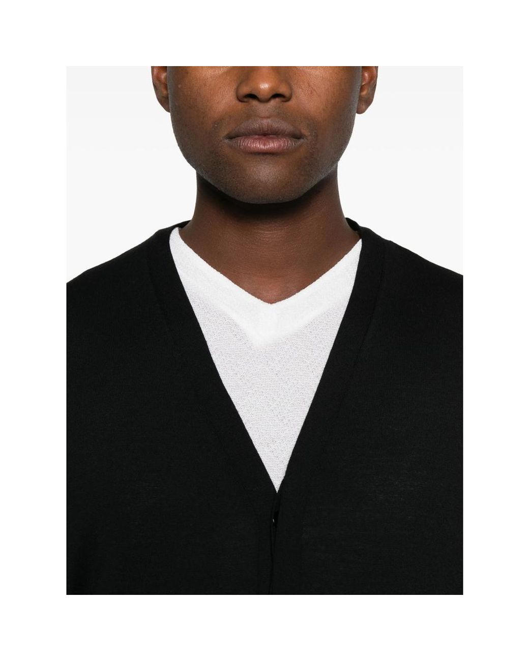 GOES BOTANICAL Black V-Neck Cardigan for men
