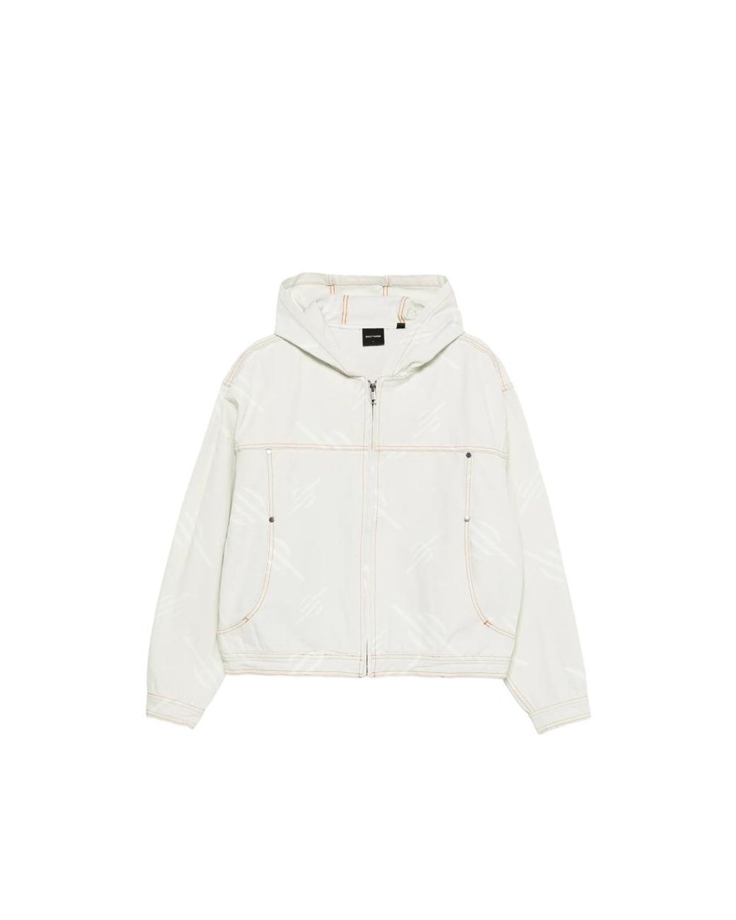 Daily Paper White Hooded Patterned Jacket for men