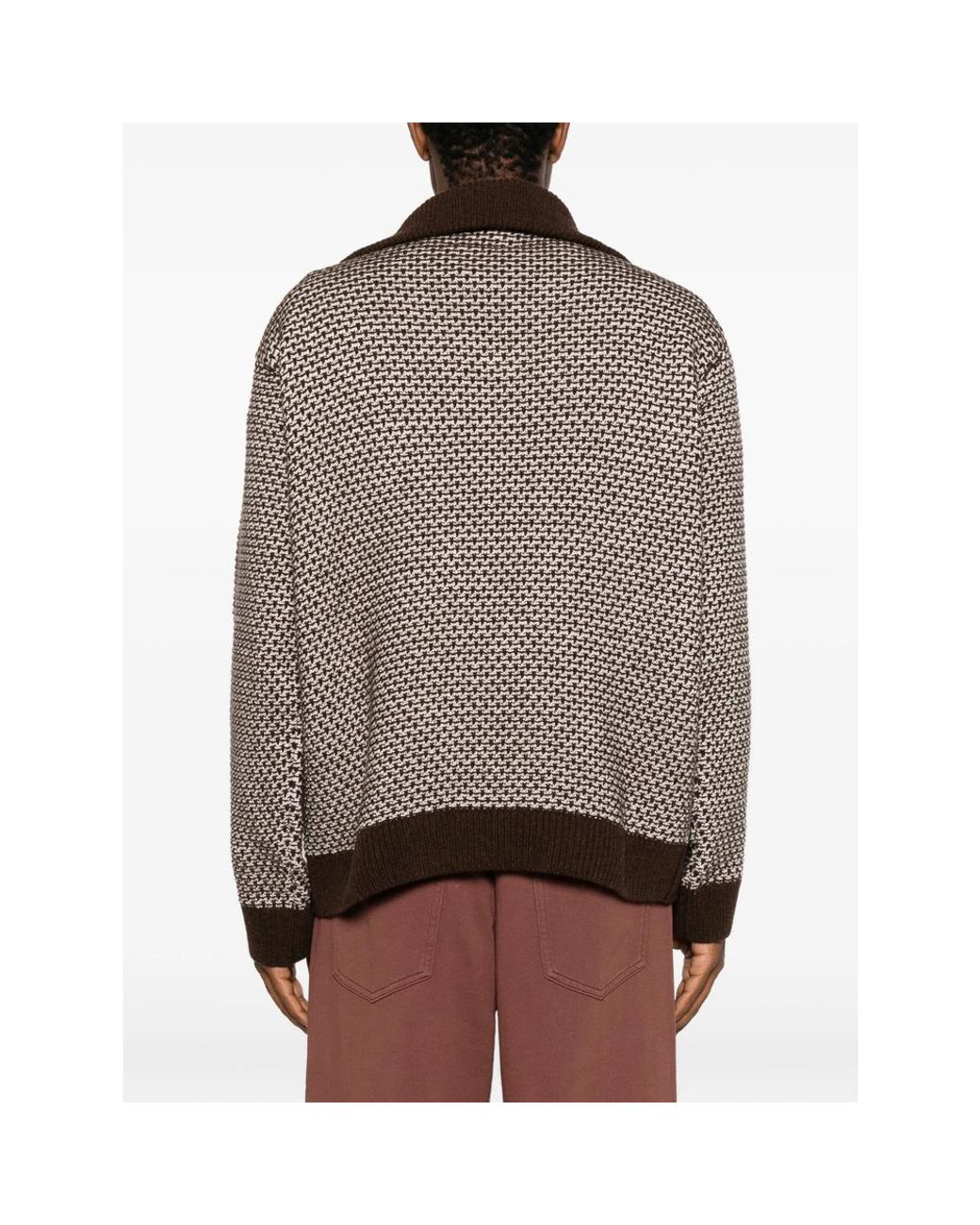 MM6 by Maison Margiela Brown Patchwork Quarter-Zip Knit for men