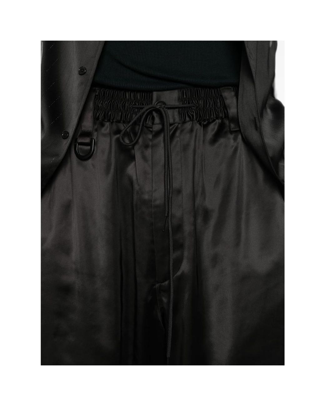 Y-3 Black Satin Gradient 3-Stripes Track Pants for men