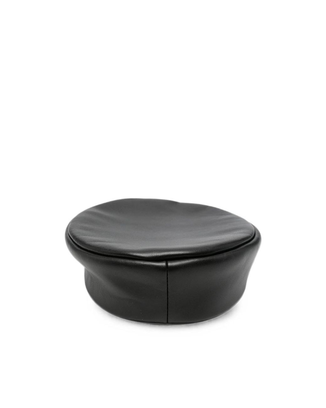 Ruslan Baginskiy Black Logo-Plaque Leather Beret