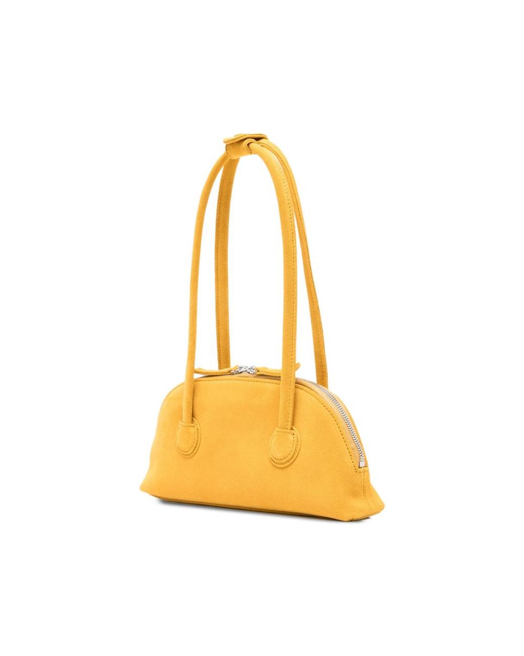 MARGE SHERWOOD Yellow Bessette Suede Half-Moon Tote Bag