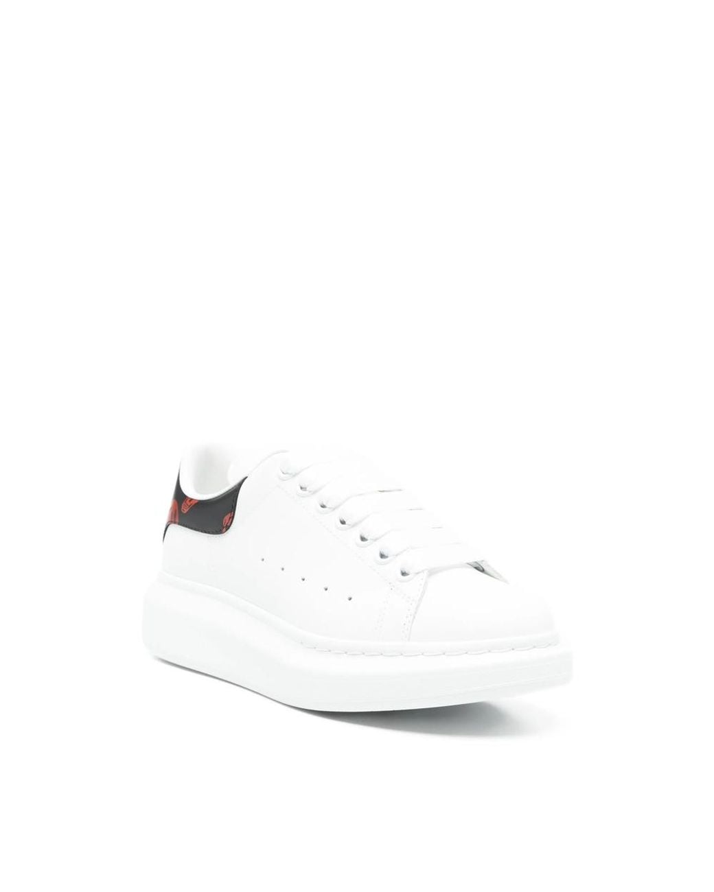 McQueen White Oversized Low-Top Skull-Details Sneakers