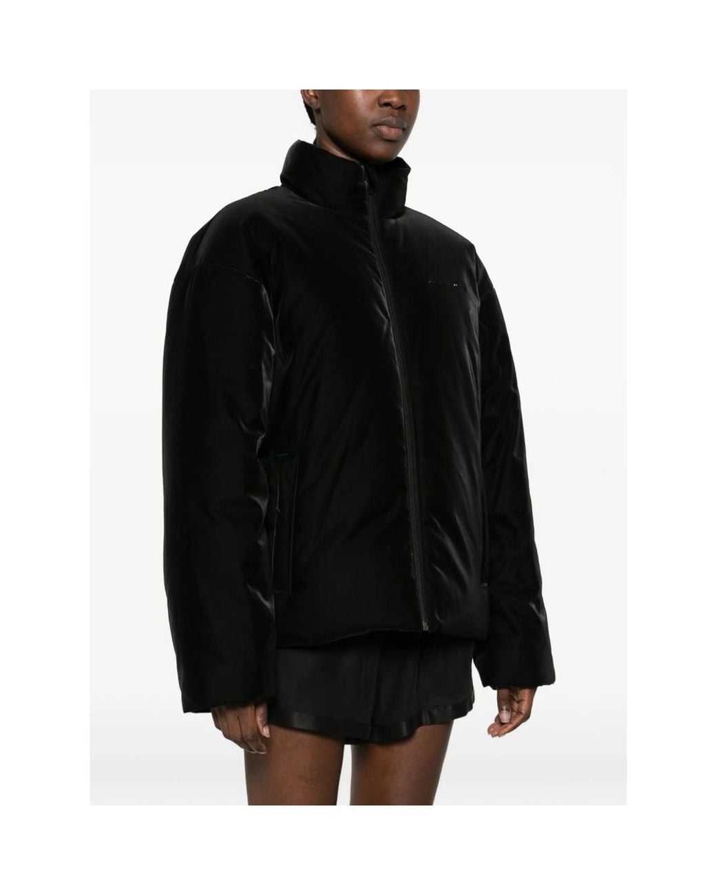 Alexander Wang Black Velvet Puffer Jacket