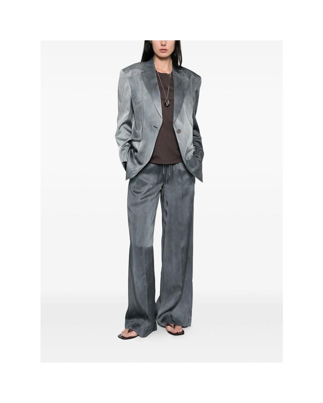 Seafarer Gray Button-Fastening Blazer