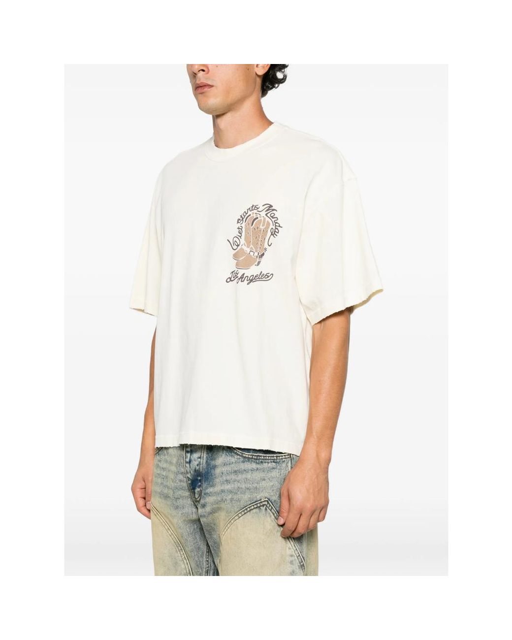DIET STARTS MONDAY White Graphic-Print T-Shirt for men