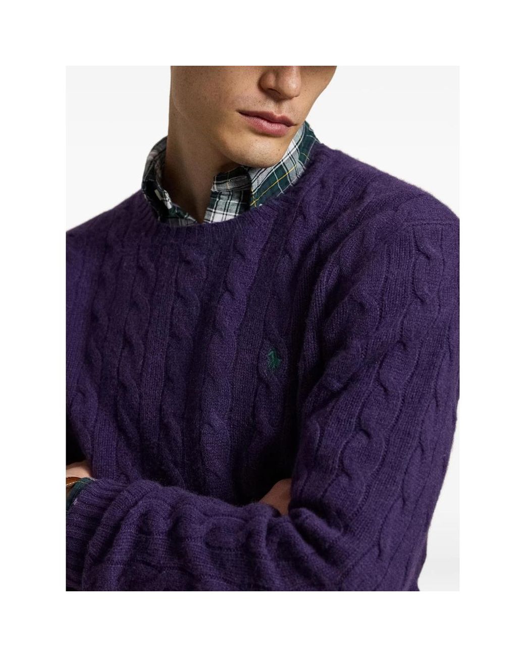 Ralph Lauren Blue Cable-Knit Sweater for men