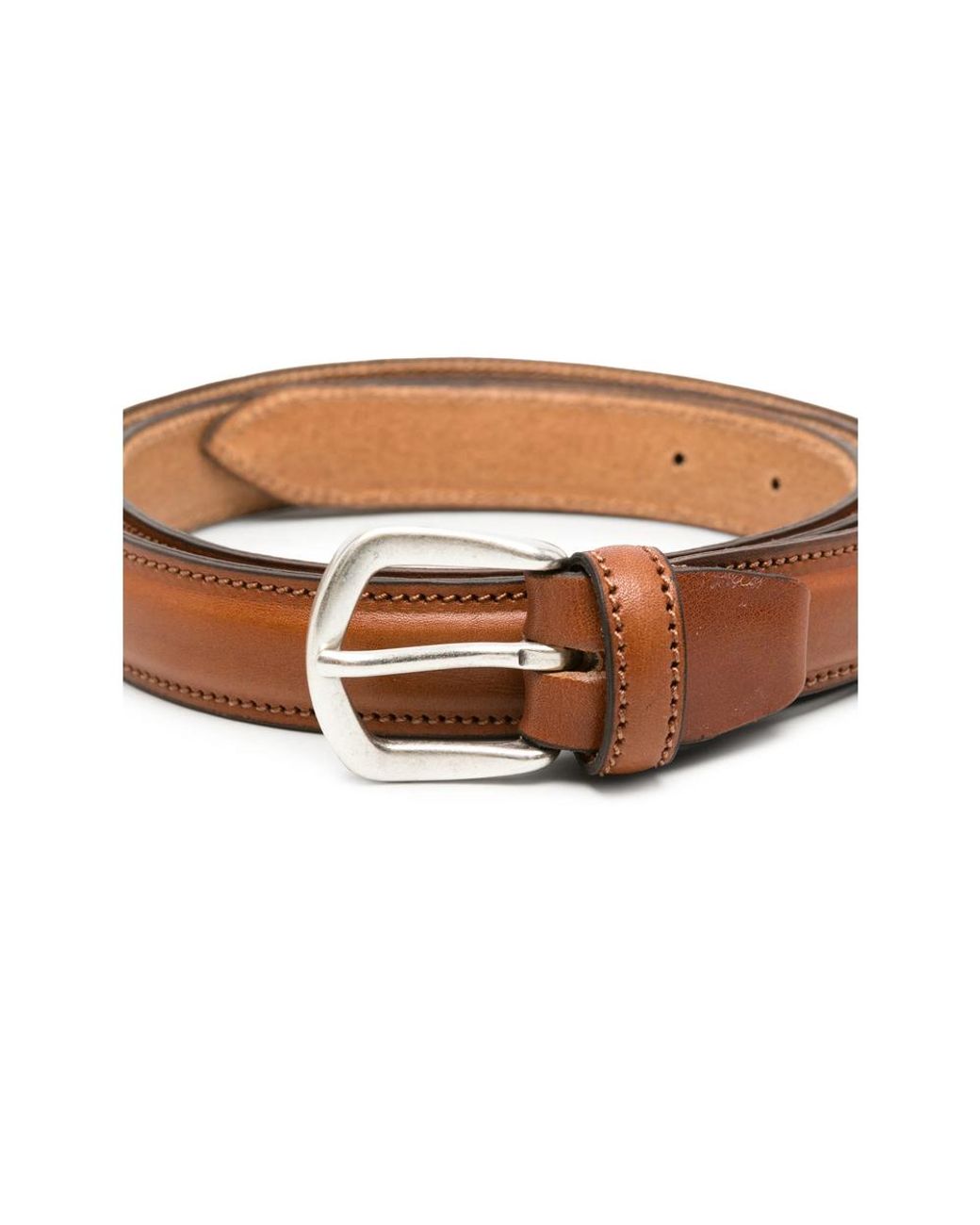 Eraldo Brown Buckle-Fastening Leather Belt for men