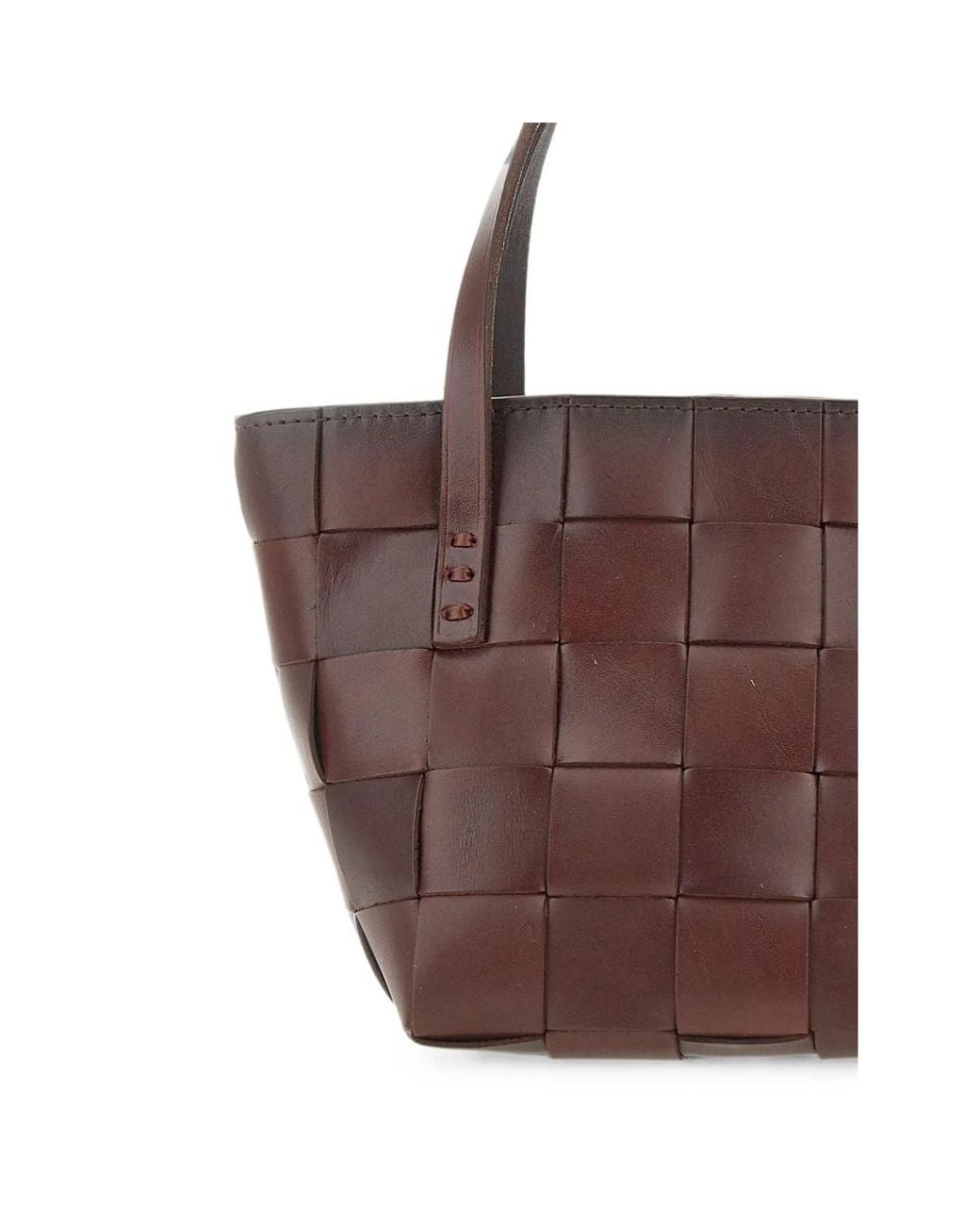 Dragon Diffusion Brown Mini Japan Leather Tote Bag for men