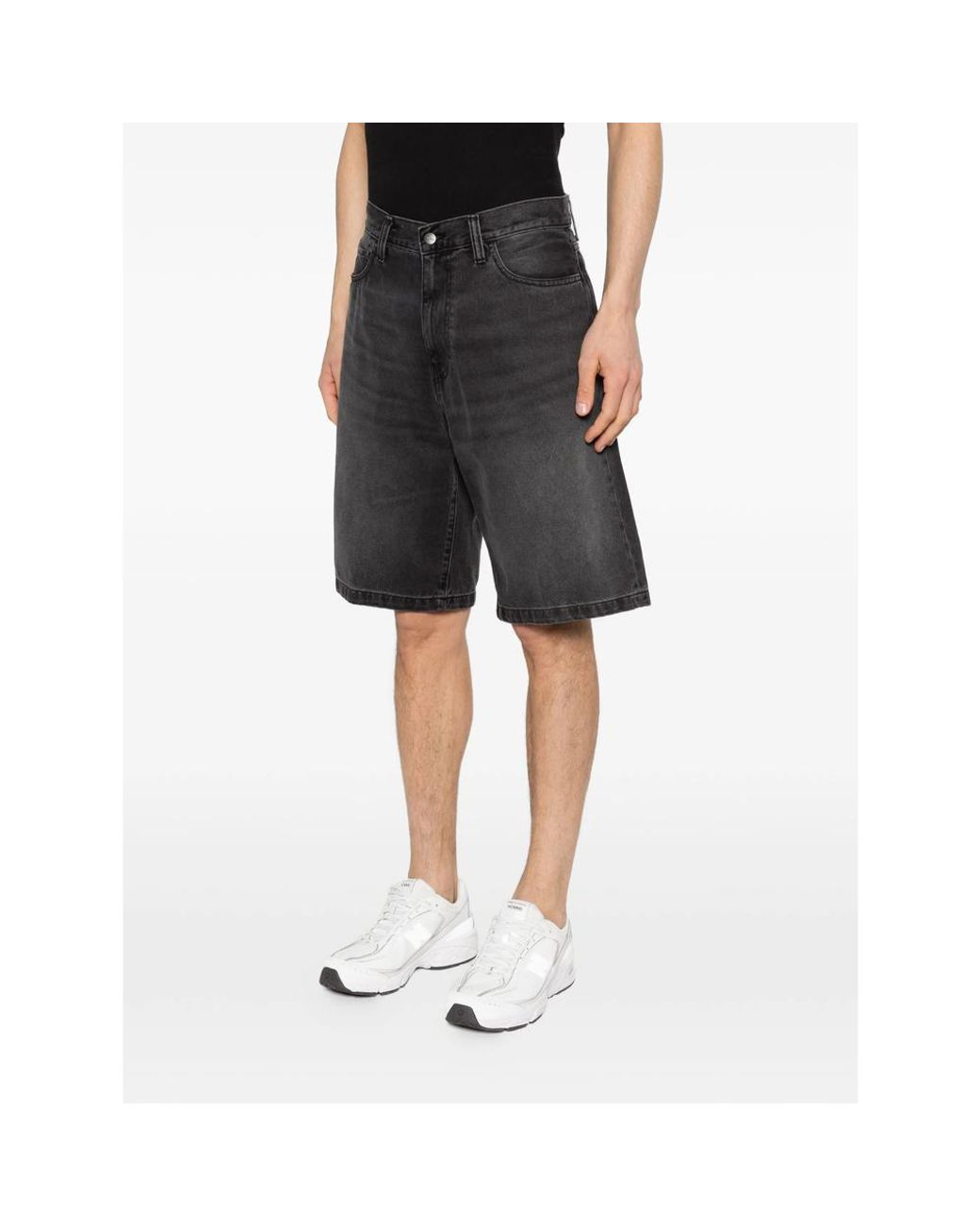 Carhartt Gray Logo Demin Shorts for men