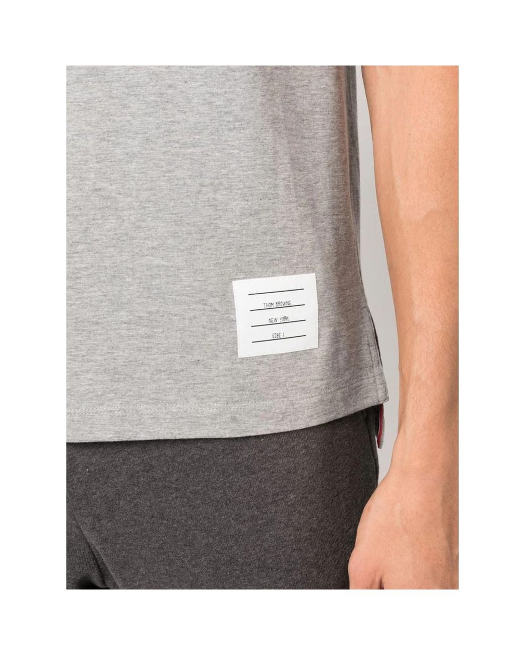 Thom Browne Gray Slit-Detailed T-Shirt for men