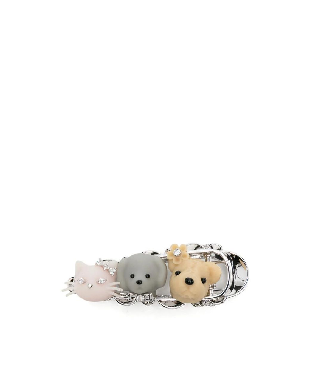 YVMIN Metallic Crystal-Embellished Animal Hair Clip