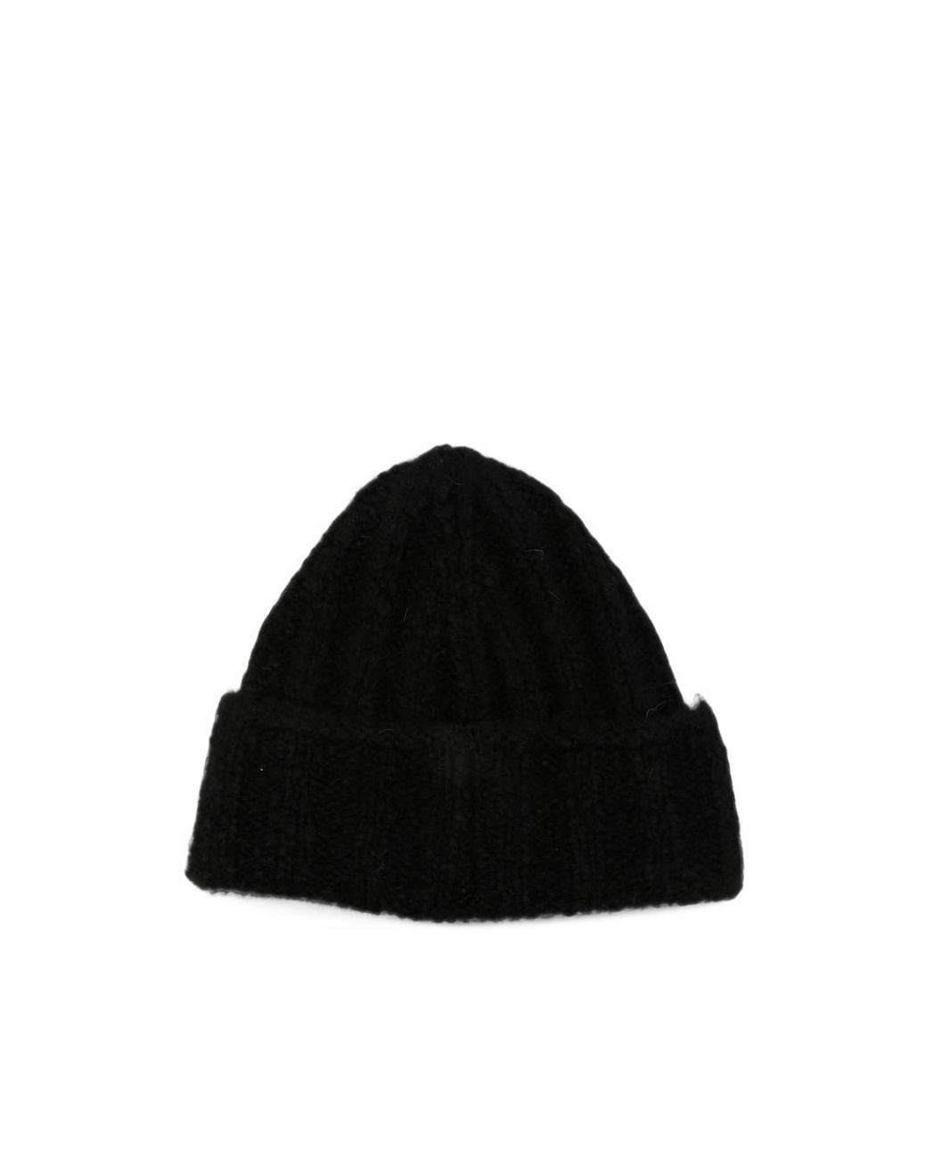 Roberto Collina Black Ribbed-Knit Beanie Hat for men