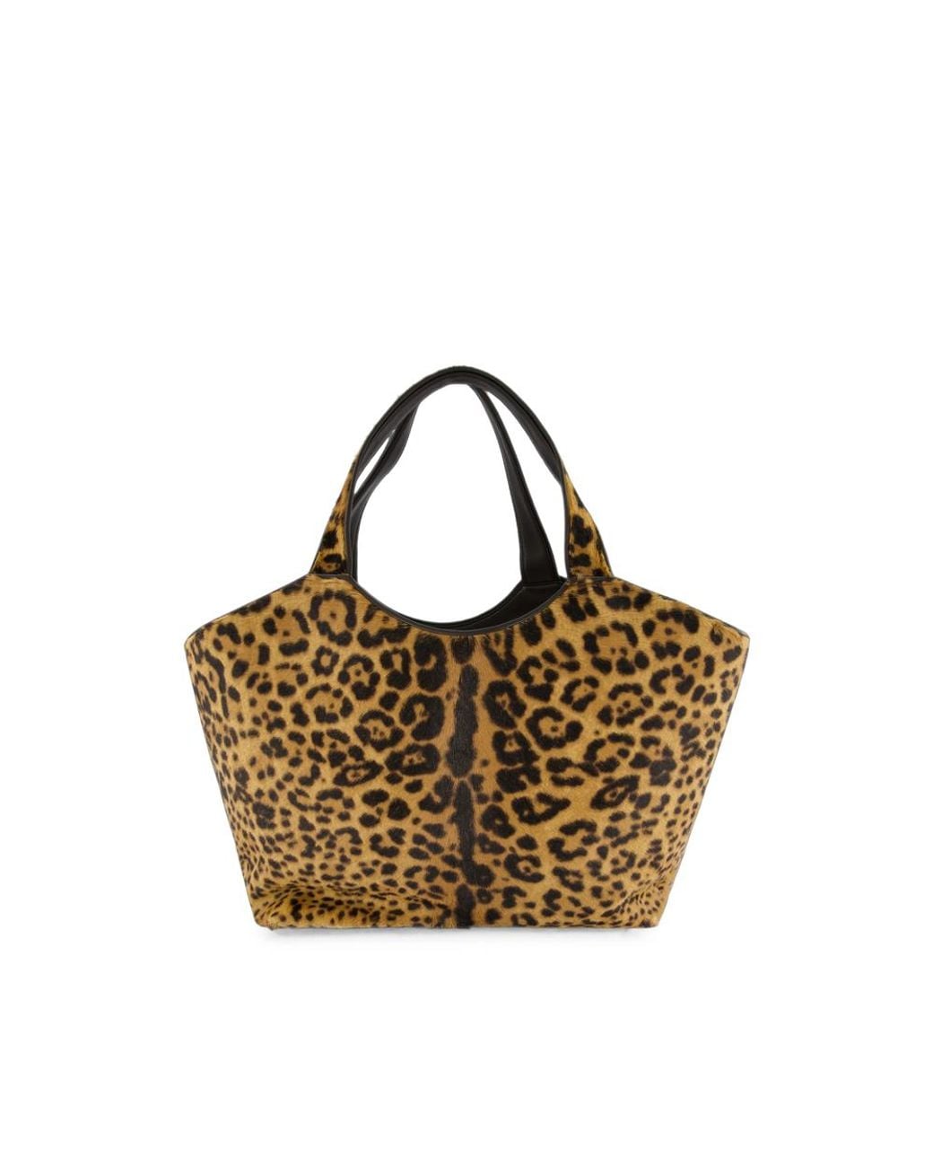 Saint Laurent Brown Medium Icare Leopard-Print Tote Bag