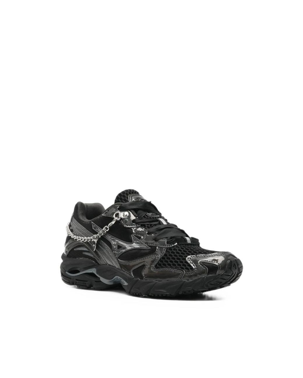 Mizuno Black Wave Rider 10 Chain-Embellished Mesh-Panel Sneakers for men