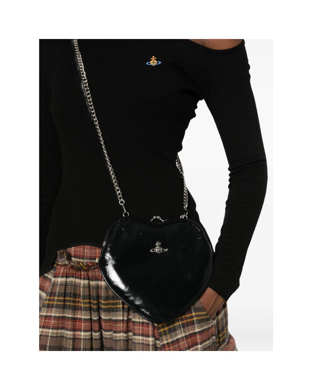 Vivienne Westwood Black Belle Heart Orb-Detail Tote Bag